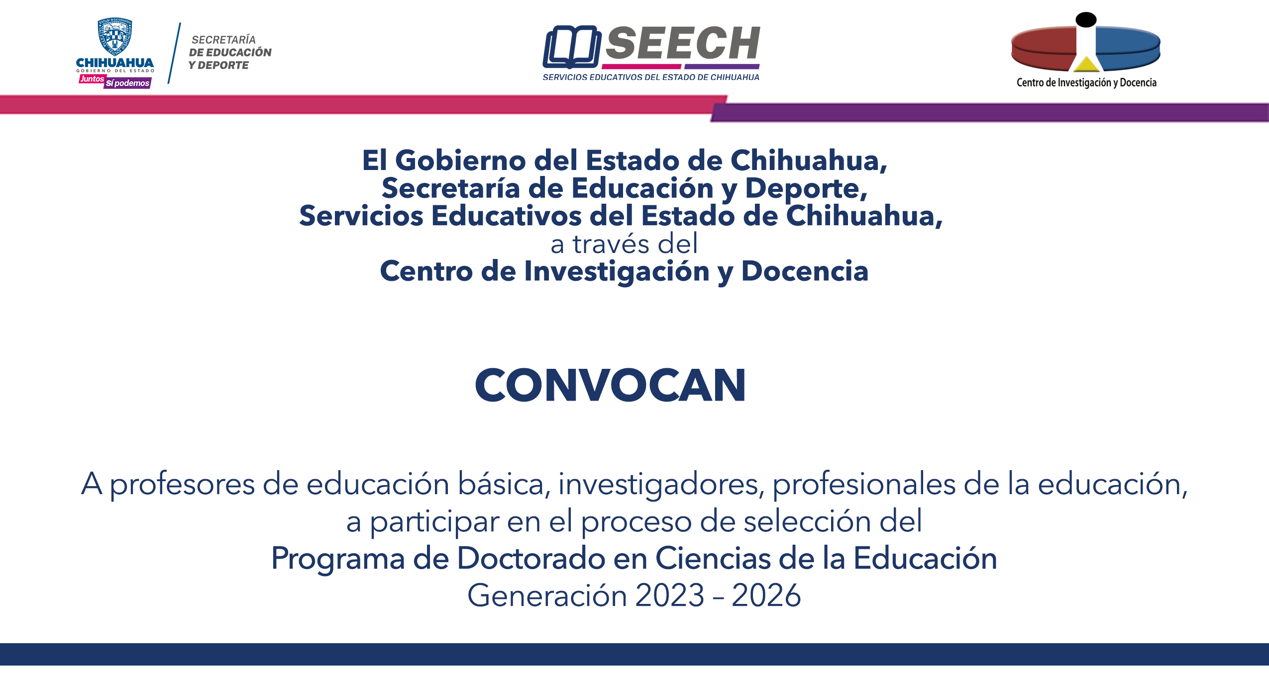 Programa de Doctorado en Ciencias de la Educación  Generación 2023 – 2026